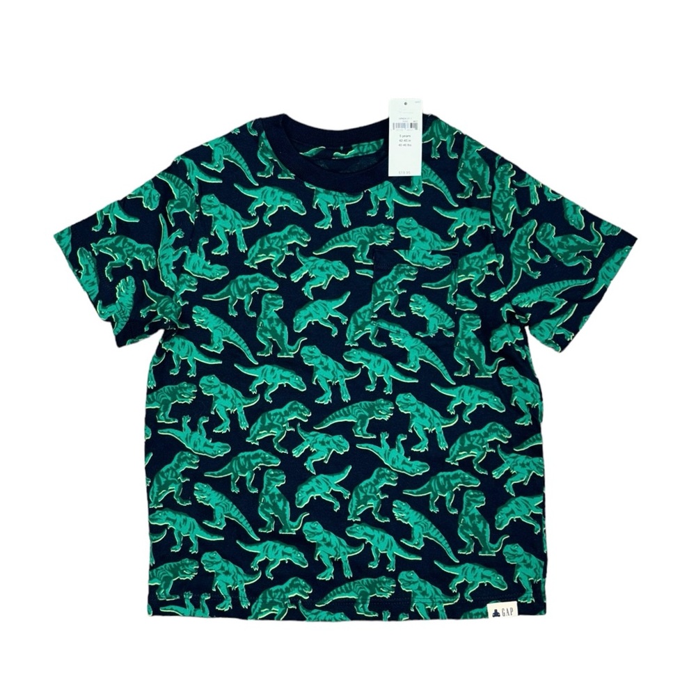 NWT GAP Dinosaur T-Shirt 5 Green Navy